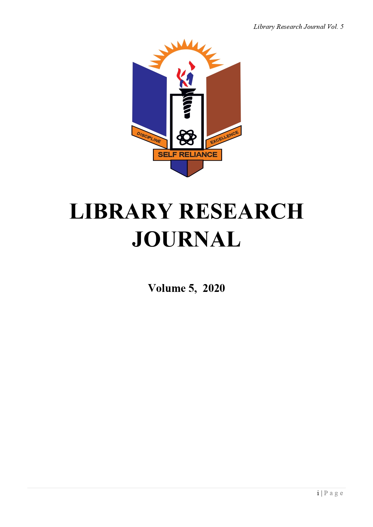 					View Vol. 5 (2020): LIBRARY RESEARCH JOURNAL
				