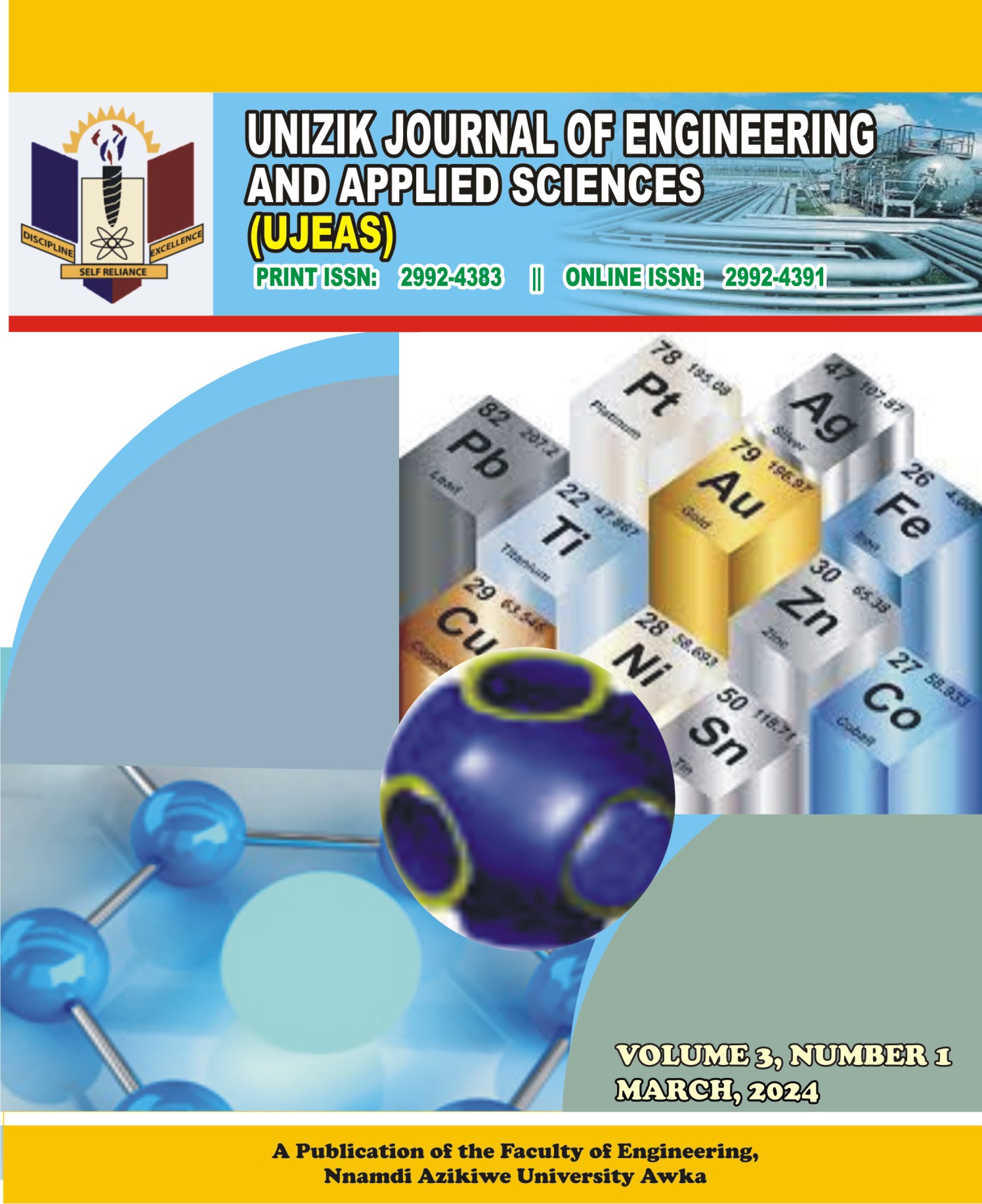 					View Vol. 3 No. 1 (2024): UNIZIK Journal of Engineering and Applied Sciences
				