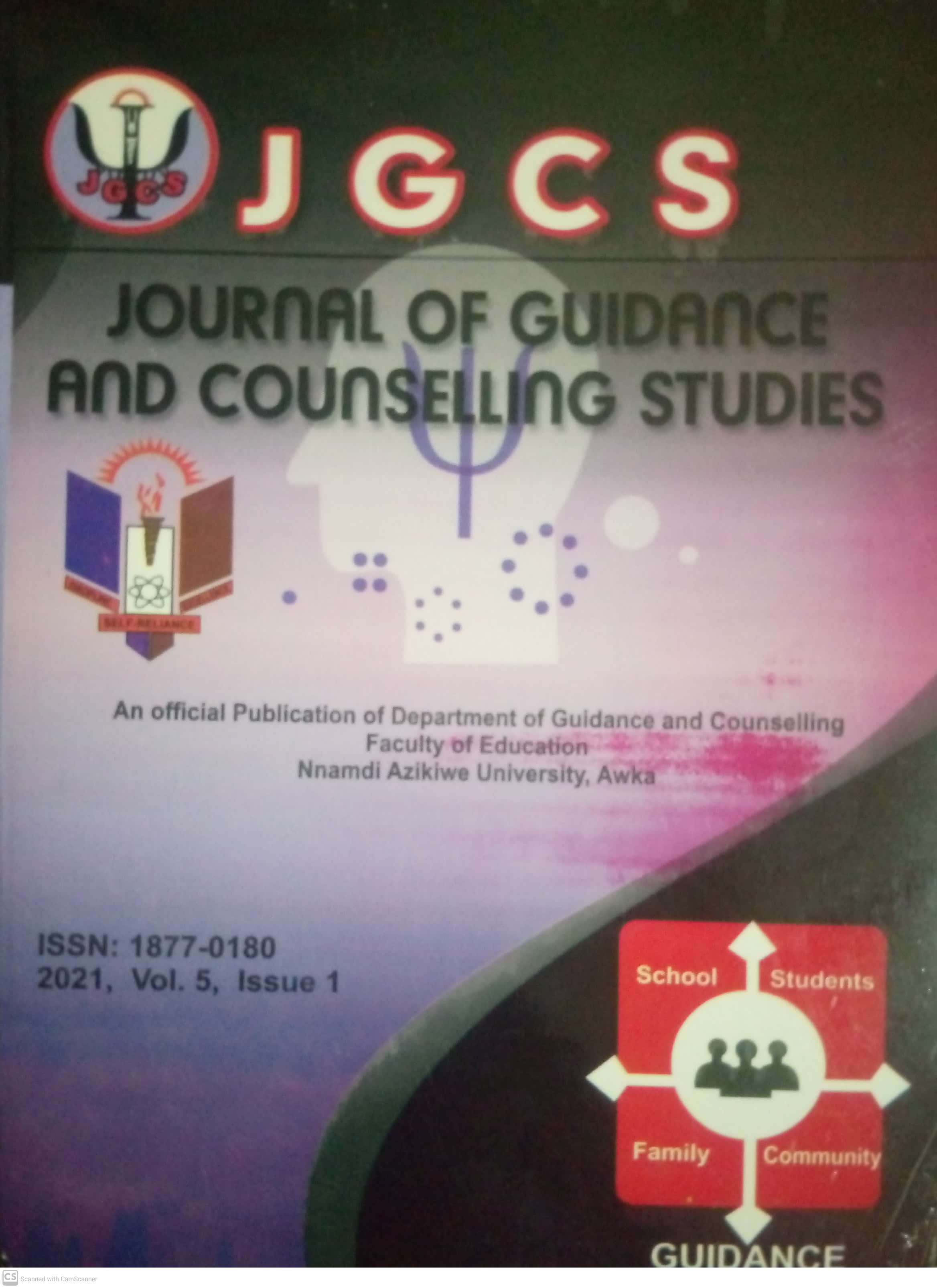 					View Vol. 5 No. 1 (2021): Journal of Guidance and Counselling Studies
				