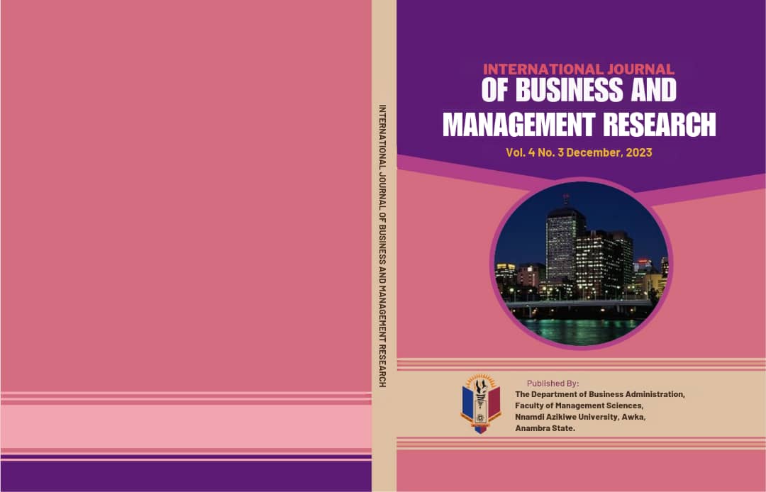 					View Vol. 4 No. 3 (2023): INTERNATIONAL JOURNAL OF BUSINESS AND MANAGEMENT RESEARCH
				