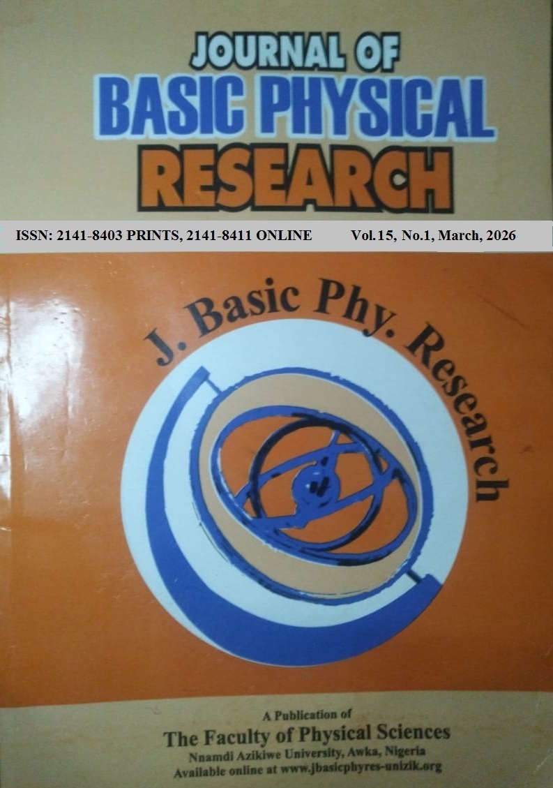 					View Vol. 15 No. 1 (2026): JOURNAL OF BASIC PHYSICAL RESEARCH
				