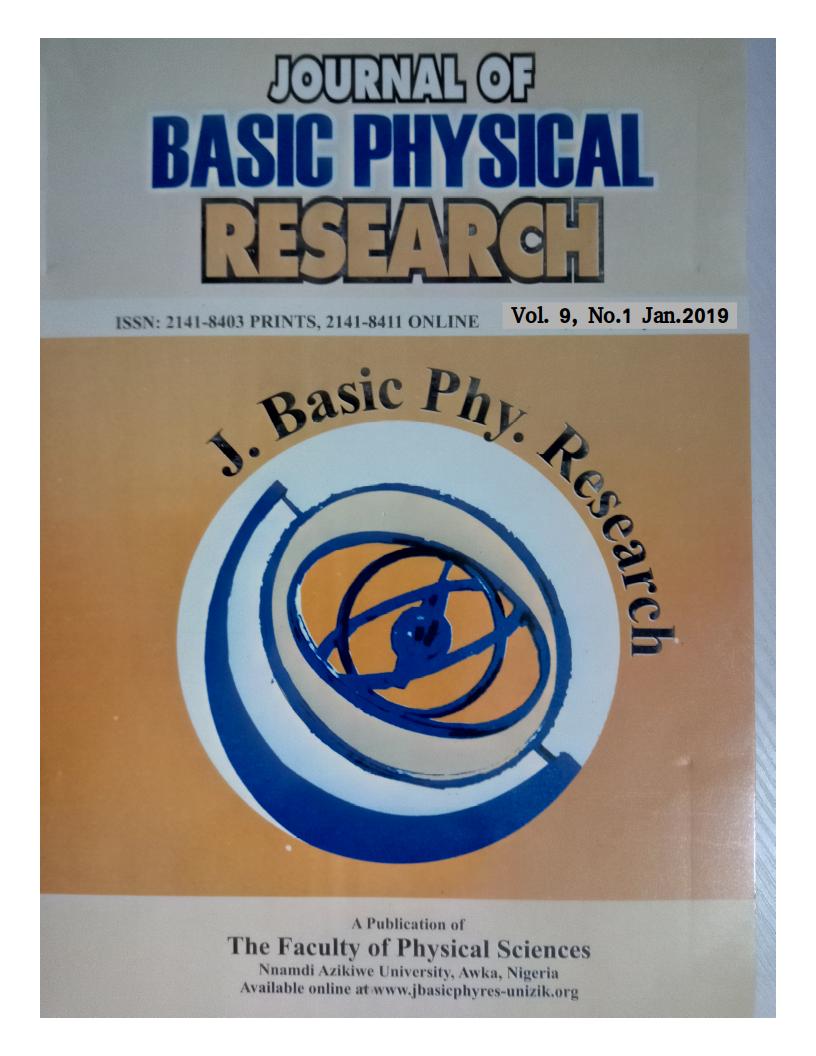 					View Vol. 9 No. 1 (2019): JOURNAL OF BASIC PHYSICAL RESEARCH
				