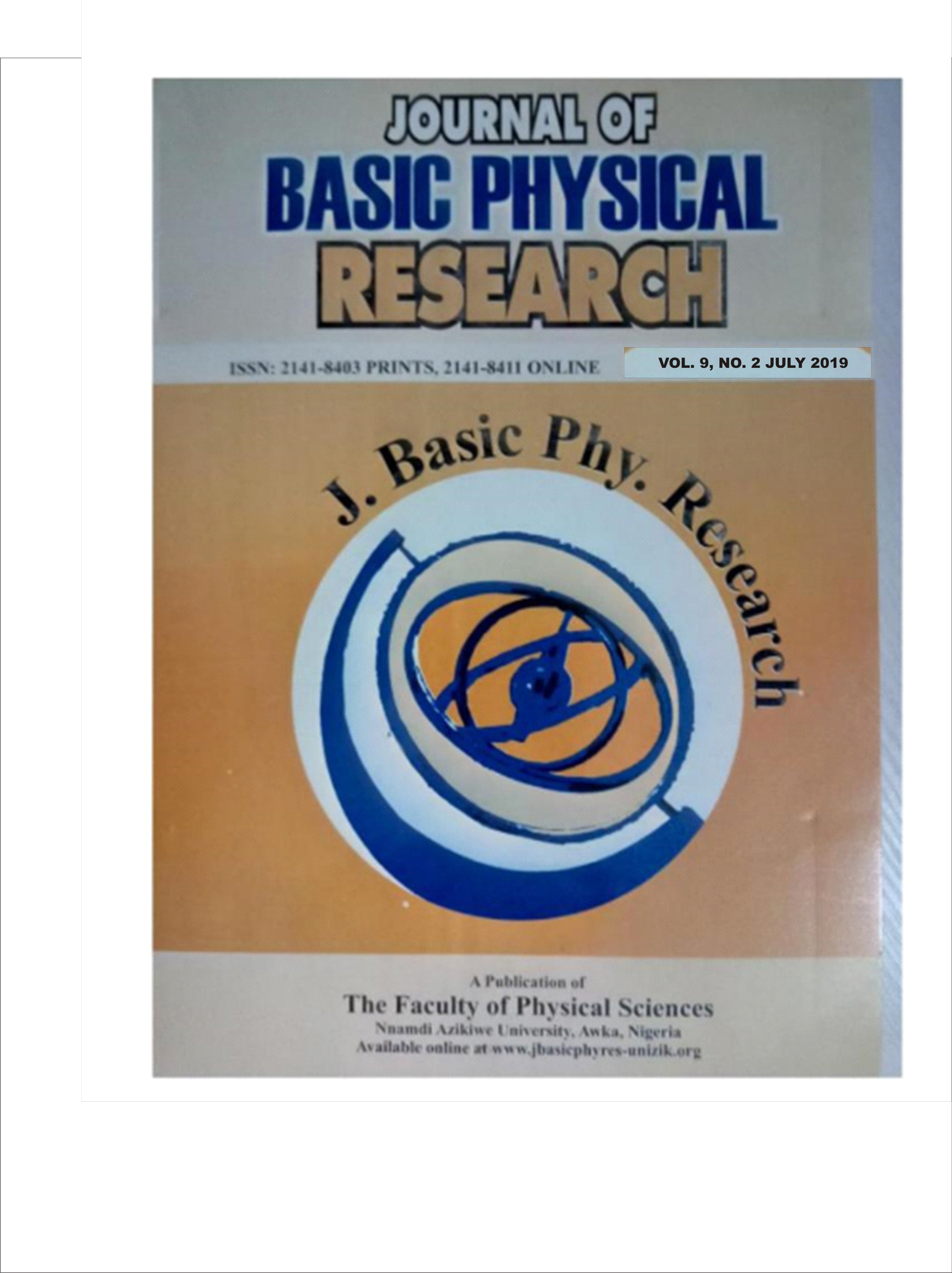					View Vol. 9 No. 2 (2019): JOURNAL OF BASIC PHYSICAL RESEARCH
				