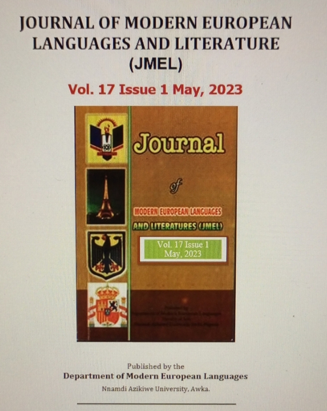 					View Vol. 17 No. 1 (2023): JOURNAL OF MODERN EUROPEAN LANGUAGES AND LITERATURE (JMEL)
				